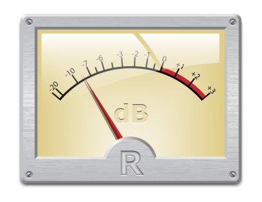 Analog signal meter on white background clipart