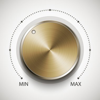 Volume knob with gold texture clipart