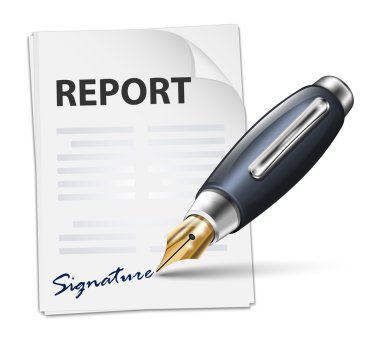 Signing report icon.