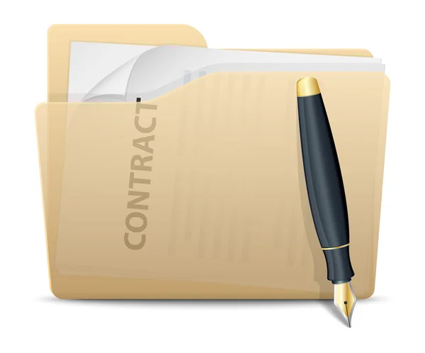 Folder Icon with Pen. — Stock Vector