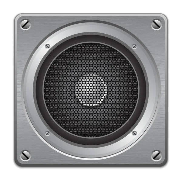 Altavoz de audio en placa de metal — Vector de stock