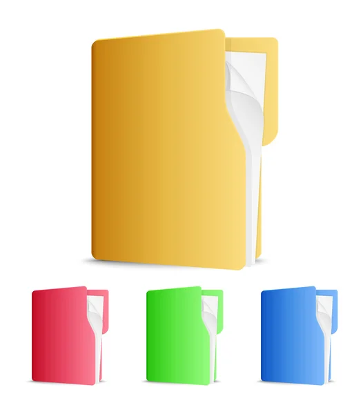 File folders icons — Stock Vector