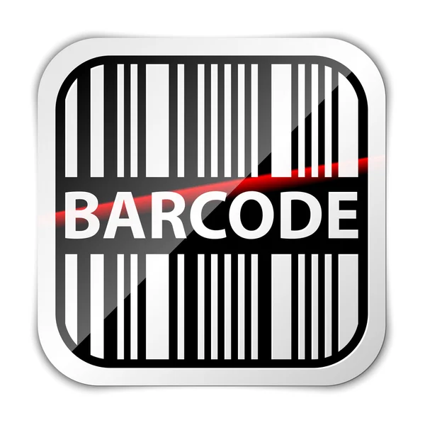Barcode ikon med röd laserstråle — Stock vektor