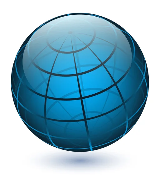 Translucent glossy globe icon — Stock Vector