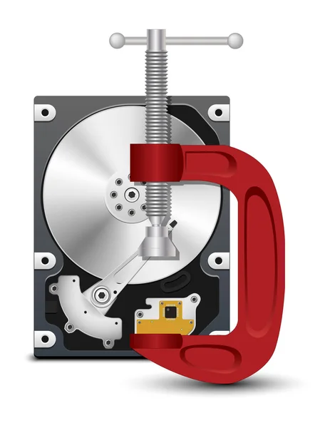 Sabit disk ve mengene — Stok Vektör