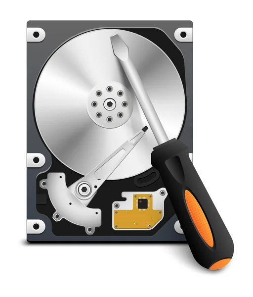 Икона ремонта жестких дисков — стоковый вектор