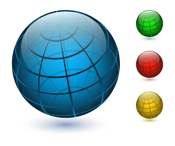 Ícones coloridos globos vetoriais — Vetor de Stock