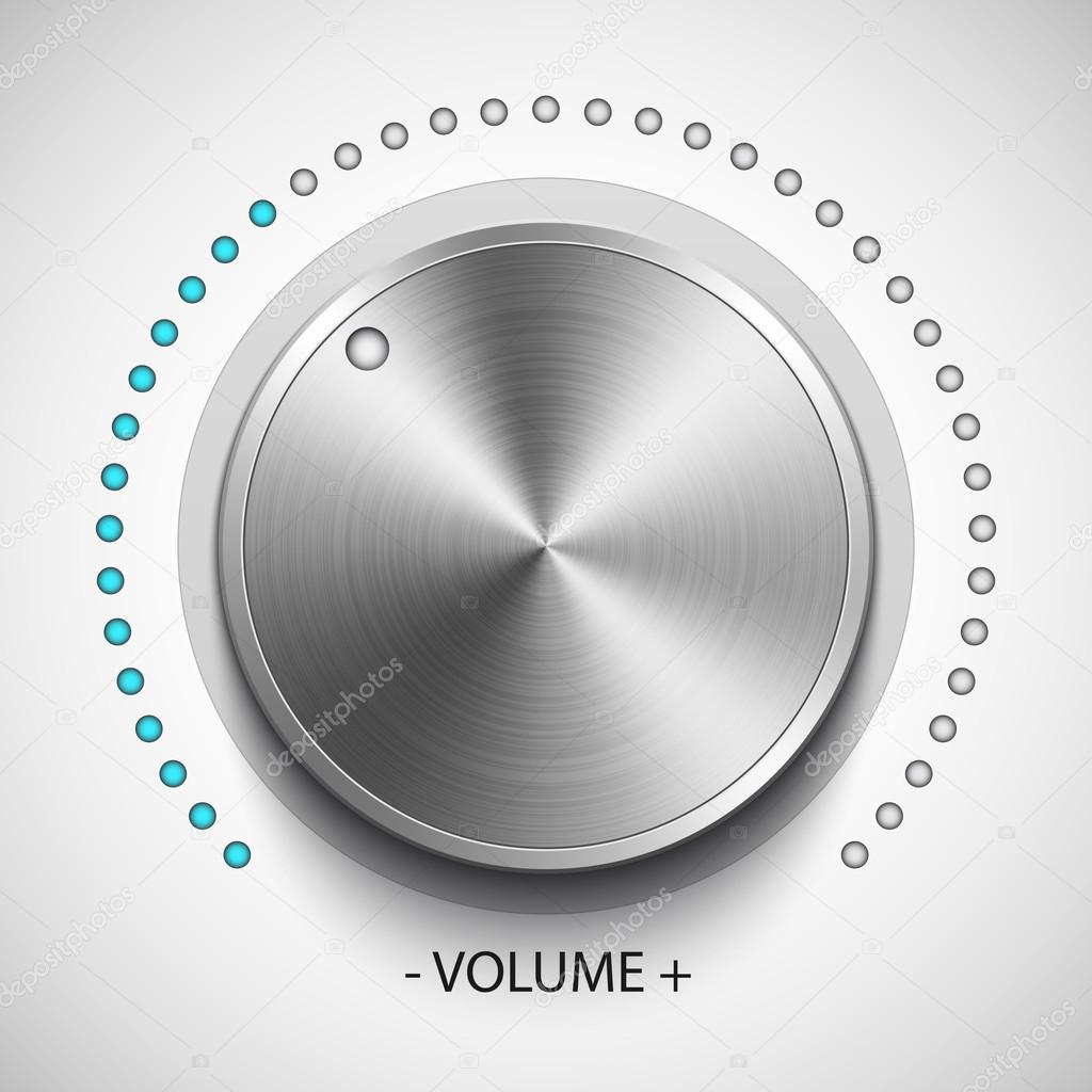 Volume knob with metal texture