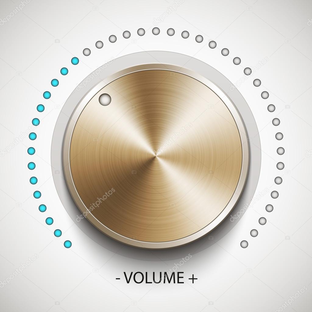 Volume knob with gold texture