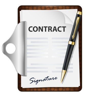 Signing contract concept. Vector icon clipart