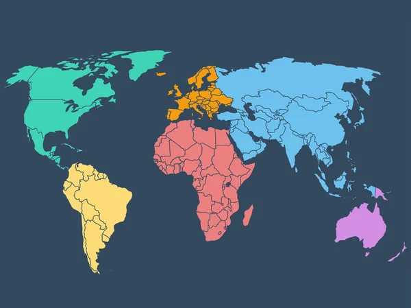 Mundo mapa cor fundo — Vetor de Stock