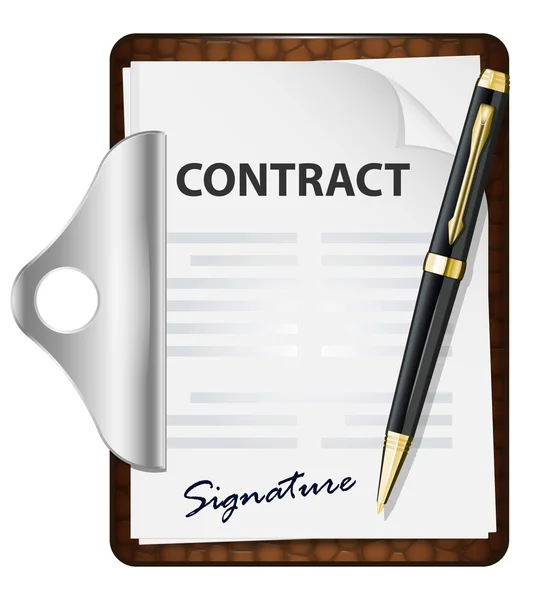 Ondertekening contract concept. Vector pictogram — Stockvector