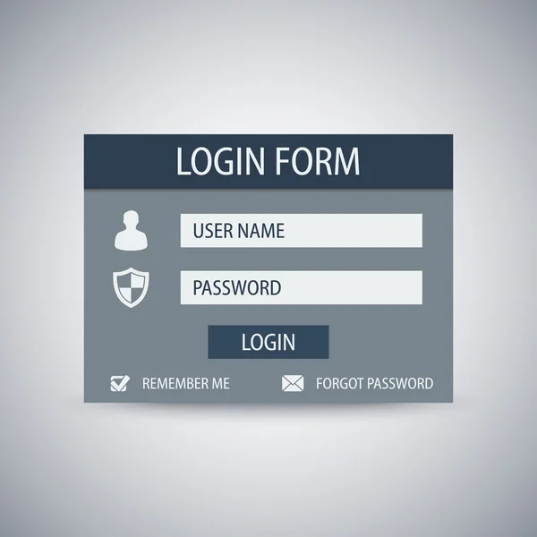 Web login form template — Stock Vector