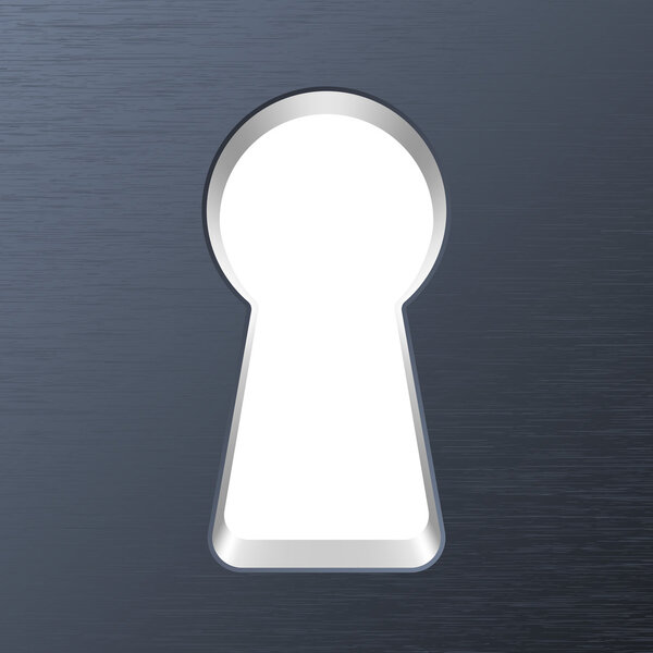 Замочная скважина в металлической двери
