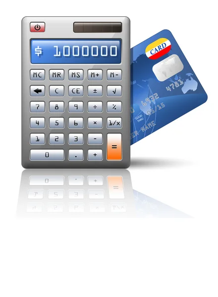 Rekenmachine en credit card — Stockvector