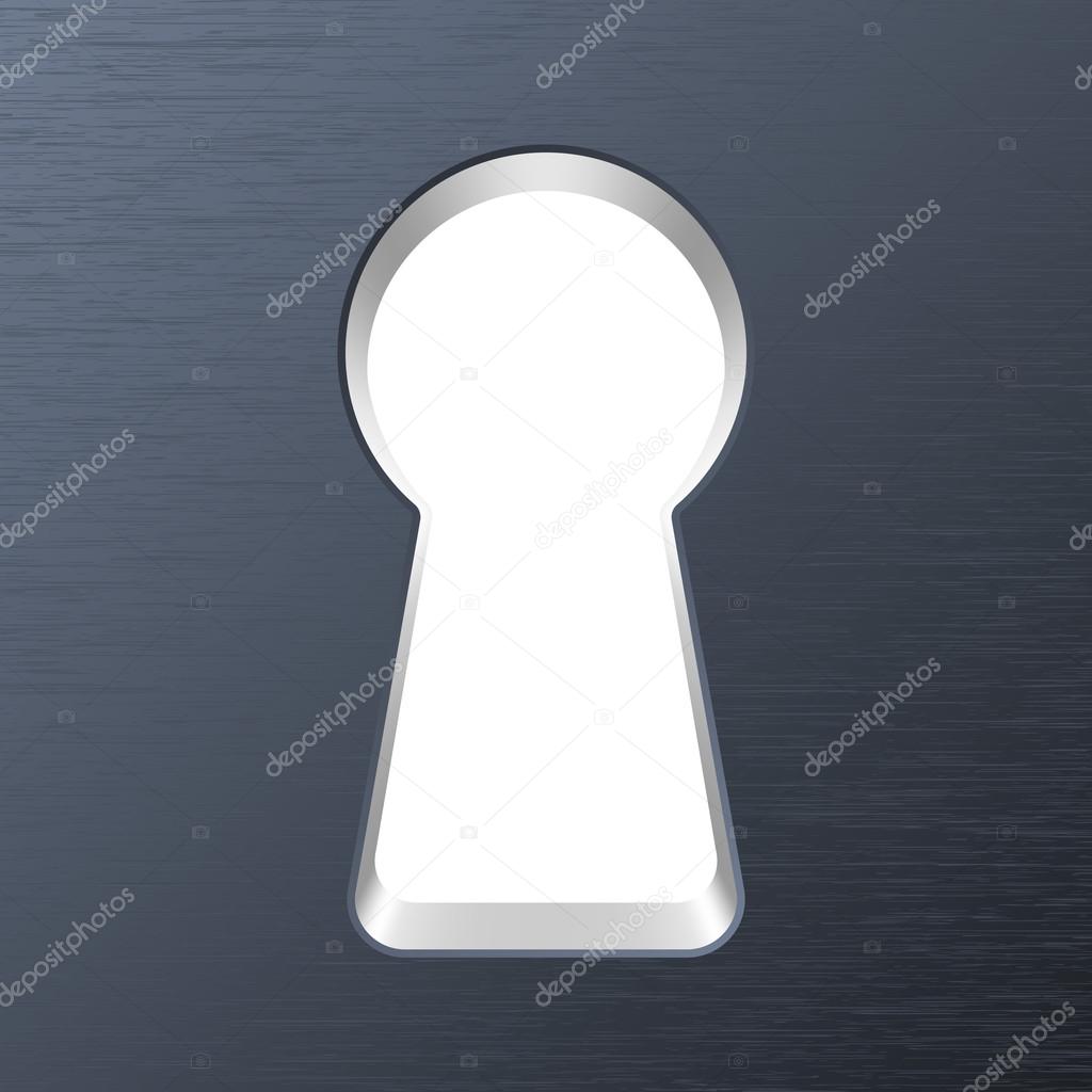Keyhole in  metal door