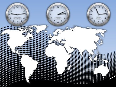 Dünya saatleri ve harita