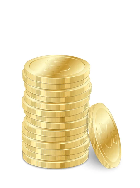 Pièces en dollars d'or — Image vectorielle