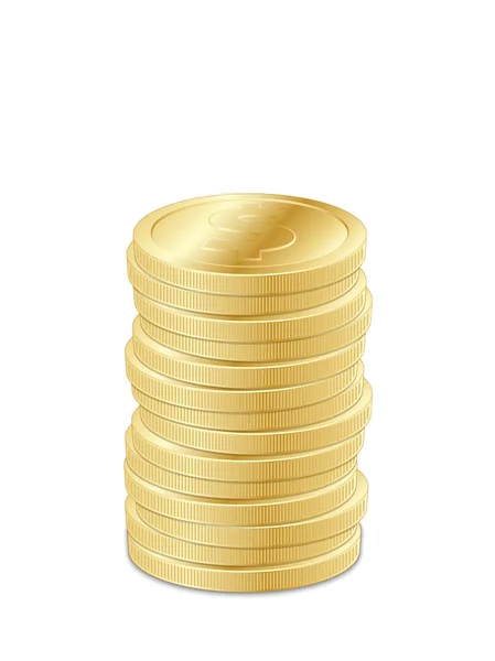Gold dollar coins — Stock Vector