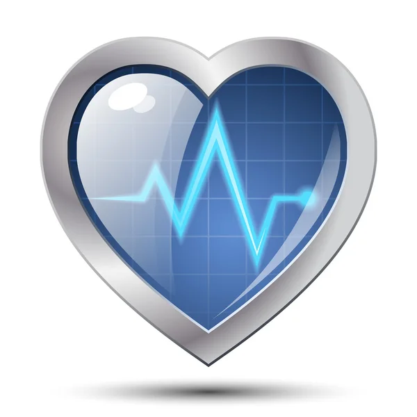 Heart diagnostics icon — Stock Vector