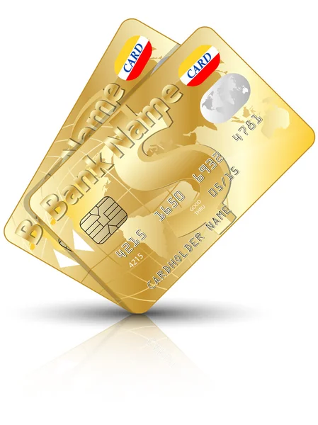 Gouden creditcards — Stockvector