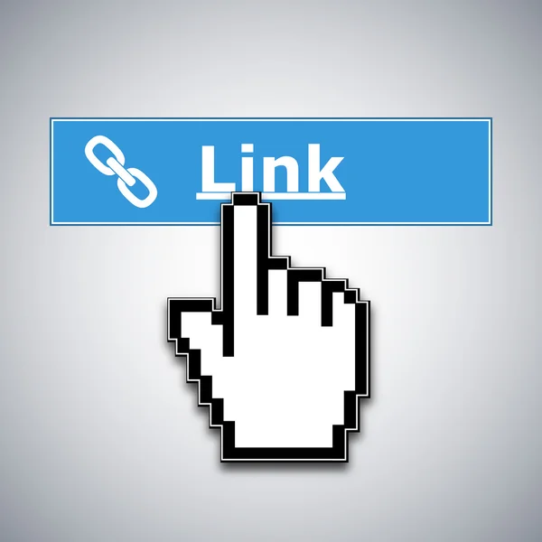 Mouse cursor with link button — Stock Vector