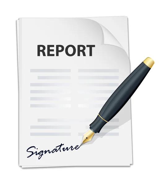 Signing report icon — Stock Vector