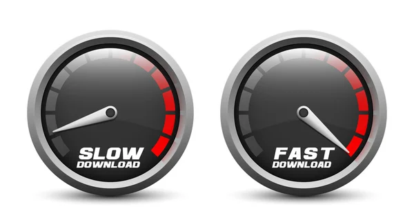 Ícones de velocidade de download — Vetor de Stock