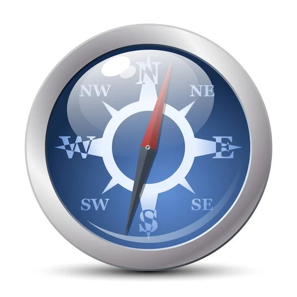 Compass ikon, knapp — Stock vektor
