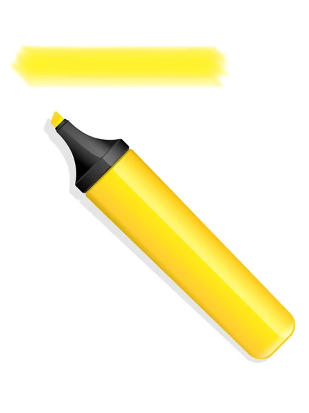 Yellow highlighter on page — Stock Vector