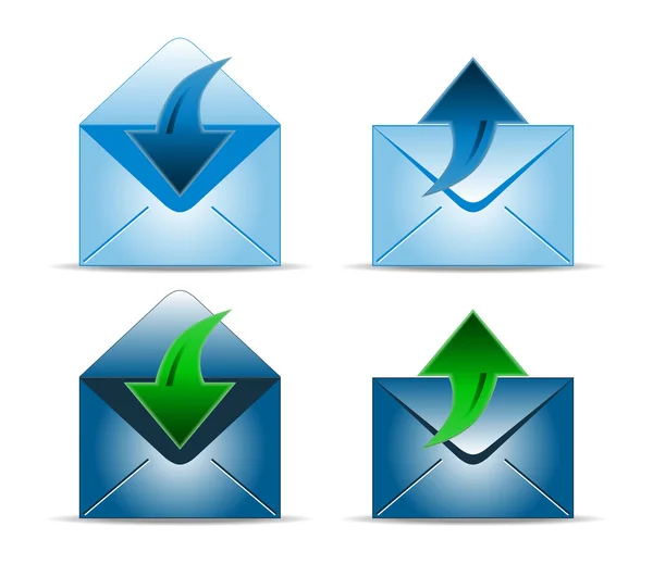 Envelopes with arrows icons — Stock Vector