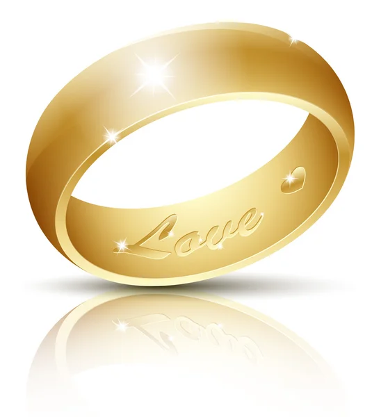 Золотое обручальное кольцо — стоковый вектор