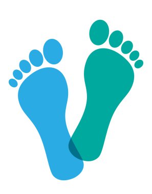 Colored foot prints clipart