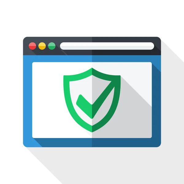 Antivirus pictogram met zekerheid schild — Stockvector