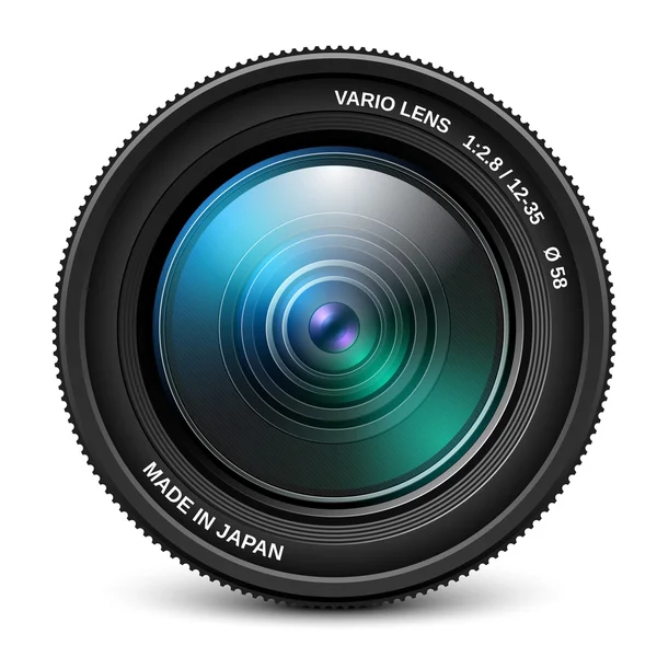 Realistic camera lens — Stock Vector