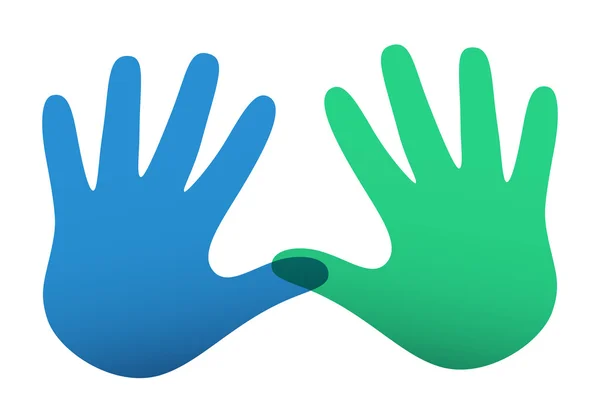 Mãos coloridas símbolo —  Vetores de Stock