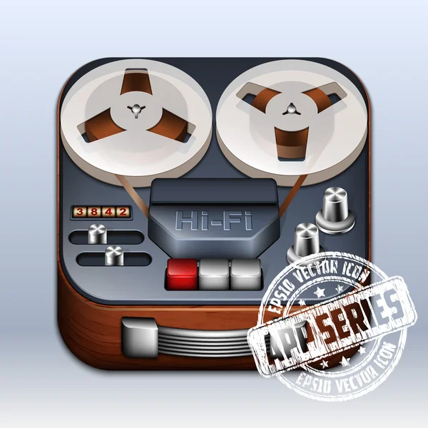 REEL HERE REEL om reel here reel tape recorder — Stockvector