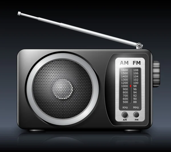 Radio rétro noire — Image vectorielle