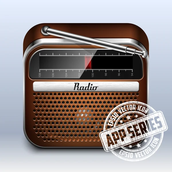 Retro radio ikona — Wektor stockowy