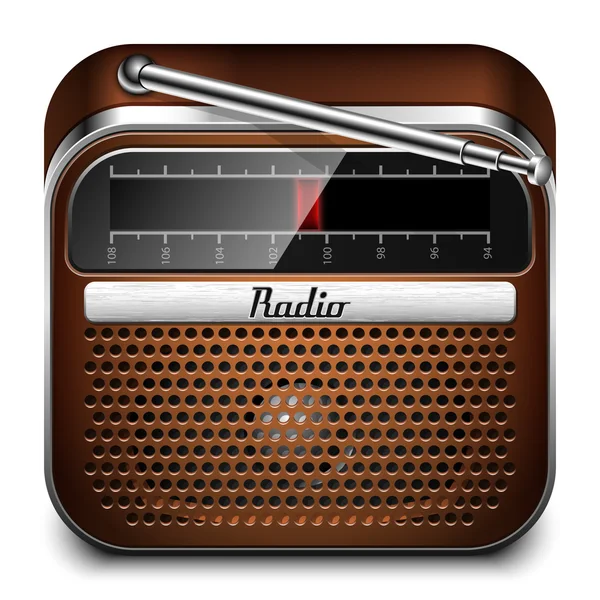 Retro radio ikona — Wektor stockowy