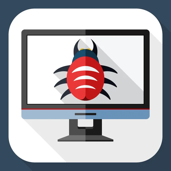 Icono de monitor con malware — Archivo Imágenes Vectoriales