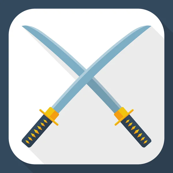 Icono de espadas Katana — Archivo Imágenes Vectoriales