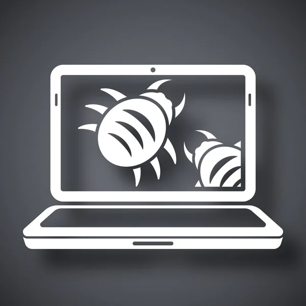 Laptop nfected por malware —  Vetores de Stock