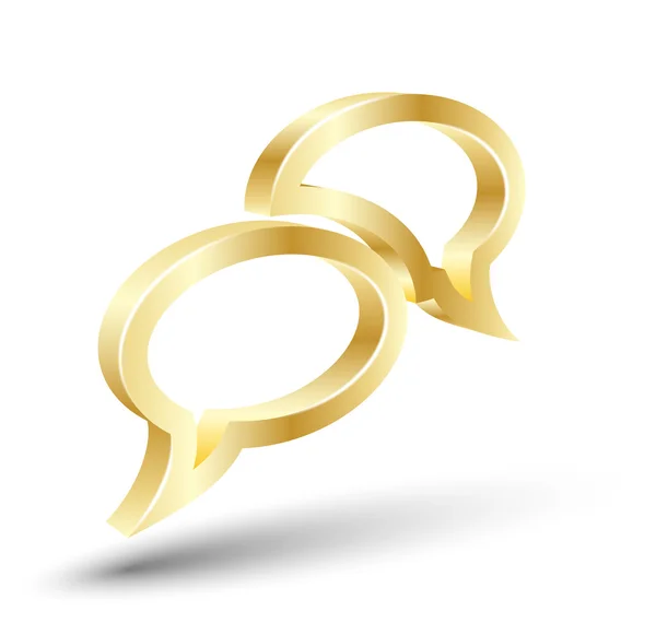 Golden Speech bolhas ícone — Vetor de Stock