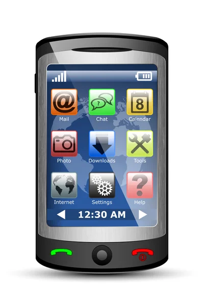 Cellulare con icone — Vettoriale Stock