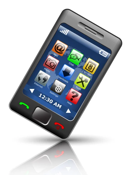 Smartphone avec des applications à l'écran — Image vectorielle