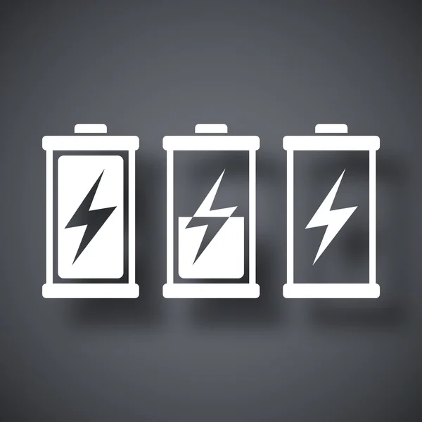 Set icone batteria — Vettoriale Stock
