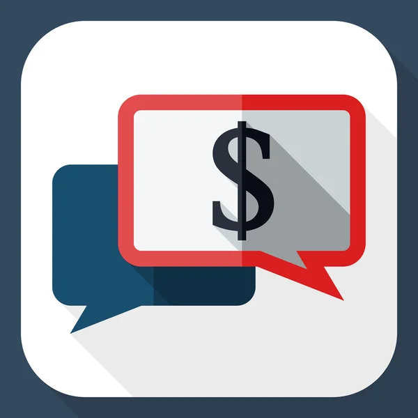 Speech bubbles icon with dollar — Stock Vector