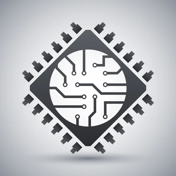 Processor, microchip pictogram — Stockvector