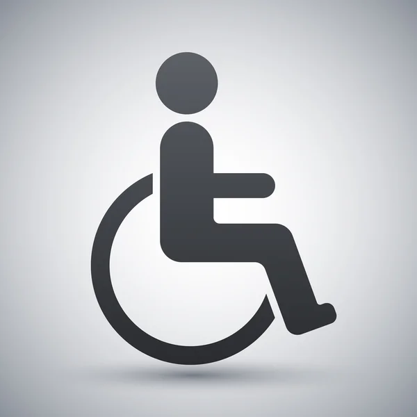 Deficiente, sinal de cadeira de rodas — Vetor de Stock